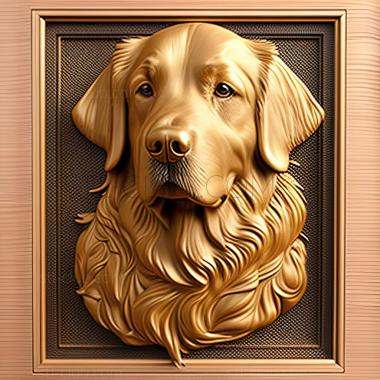 3D model st Golden Retriever dog (STL)